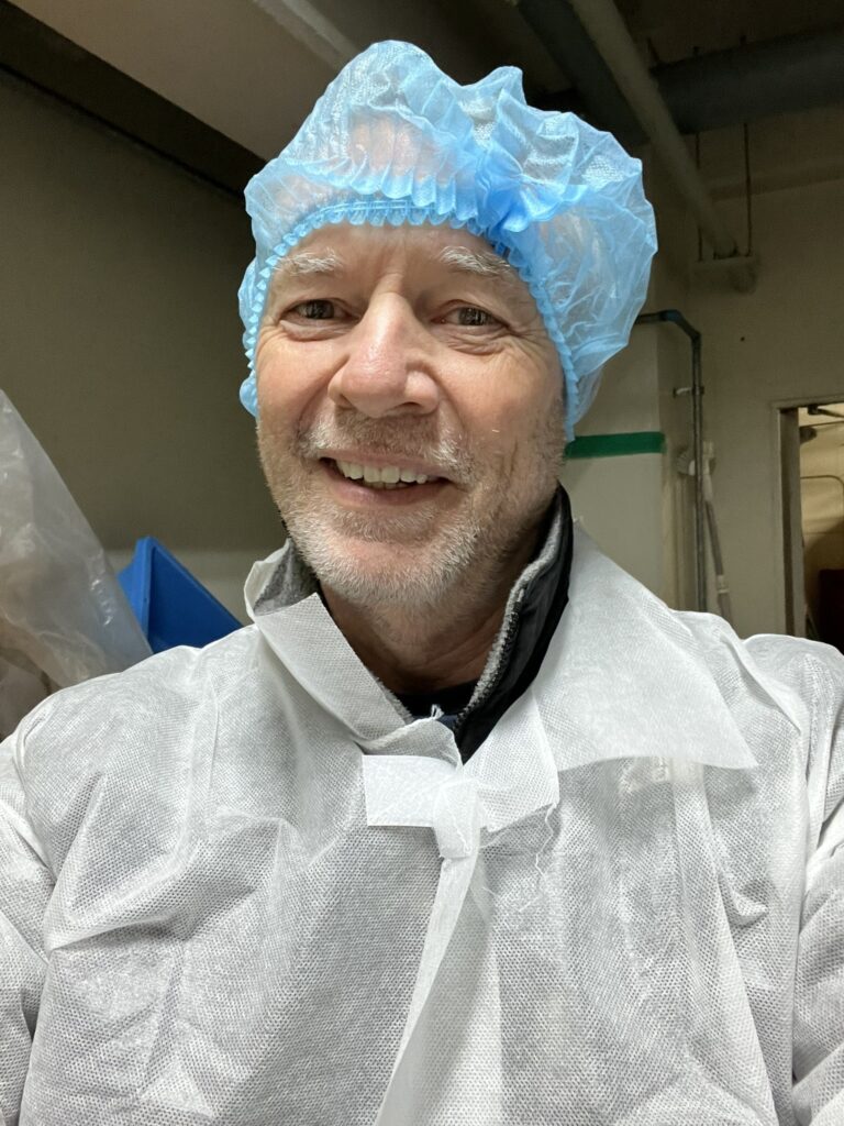 John Hornick outfitted for a sake brewery tour
