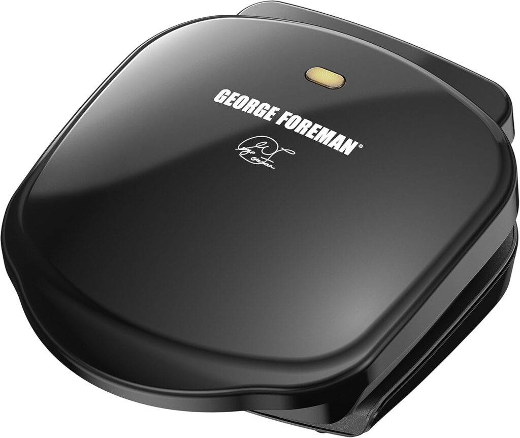 a George Foreman brand hamburger grill