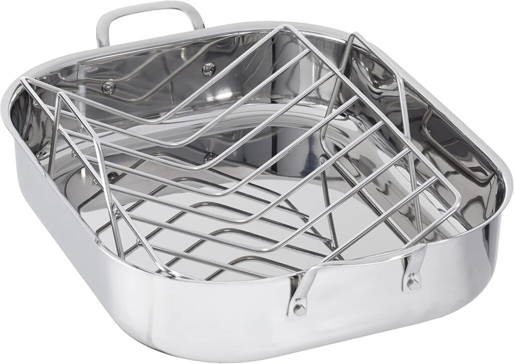 photo of a roasting pan with a rack