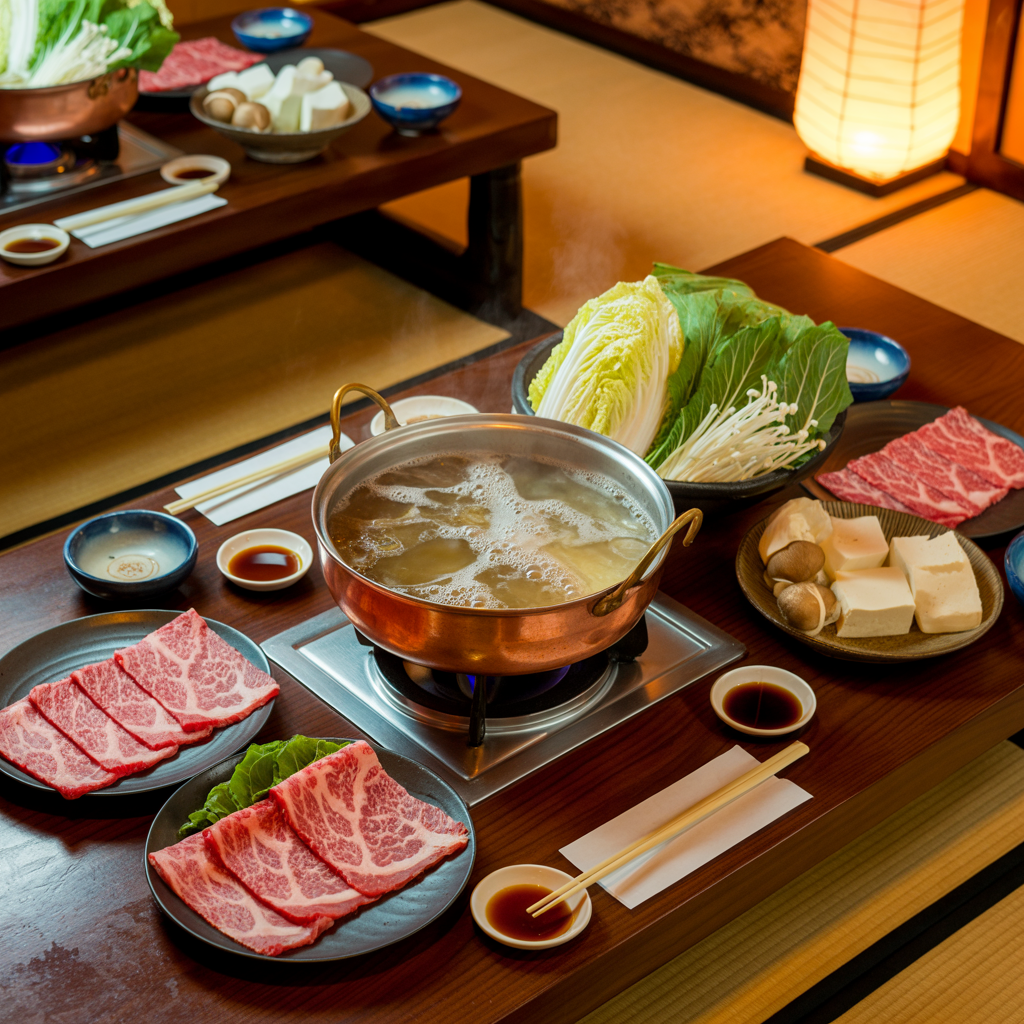 A typical Shabu Shabu setup