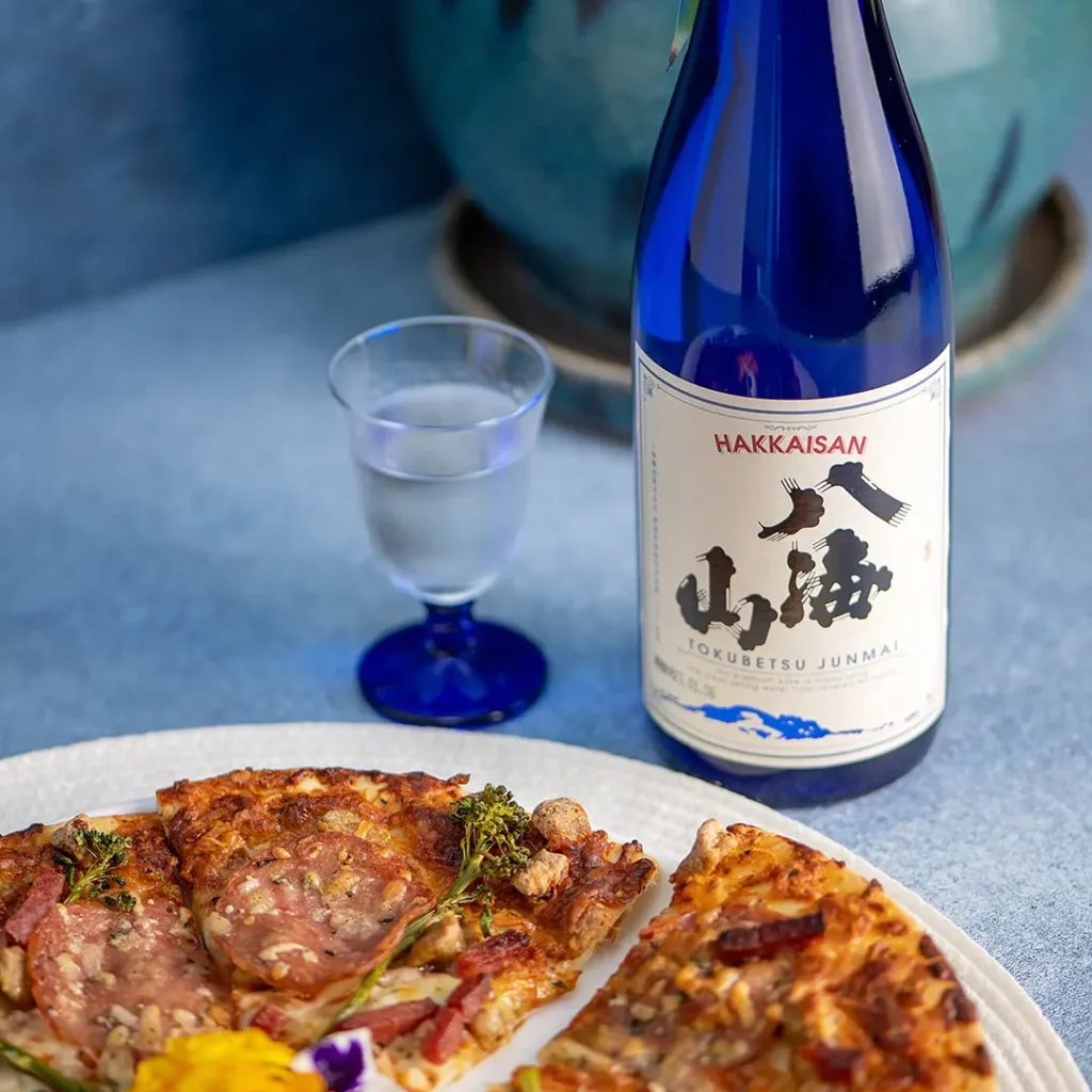 photo of a bottle of Tokubetsu Junmai Japanese premium sake