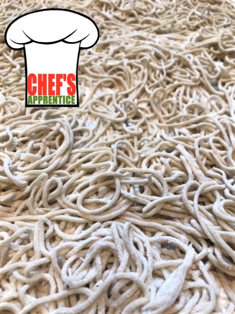 my scratch-made ramen noodles with Chef's Apprentice logo