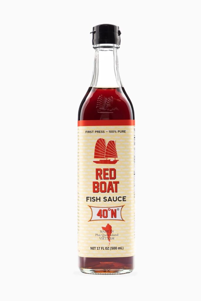 photo of a bottle of Red Boat brand fish sauce