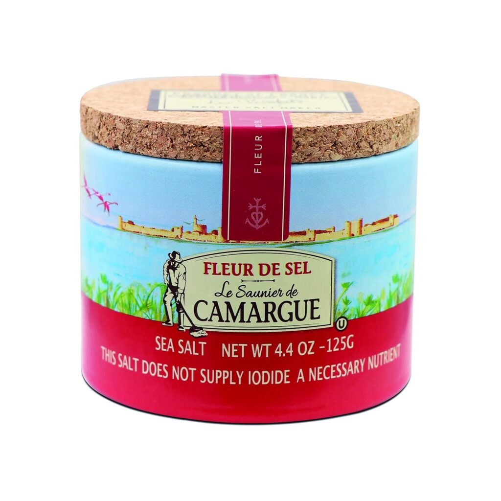 photo of a round container or Fleur de Sel sea salt