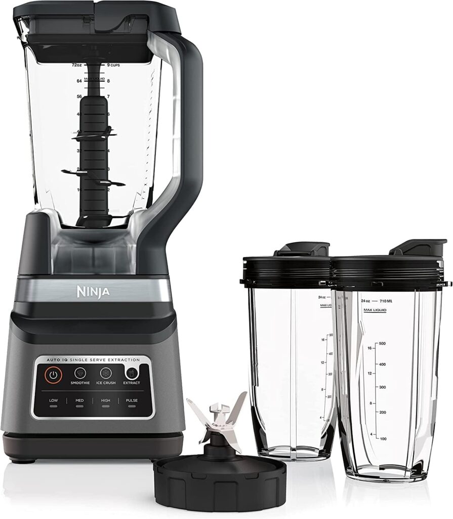 Ninja brand blender with accessory containers