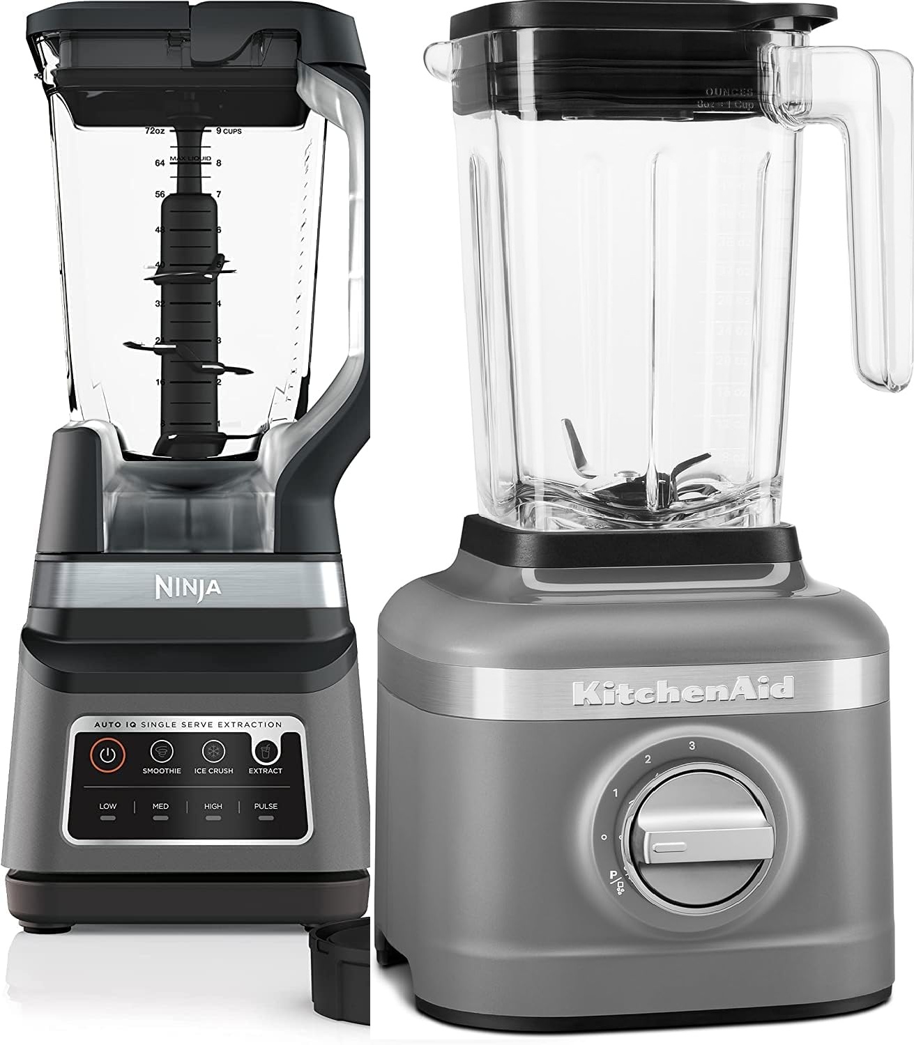 Ninja Blender Plus Duo BN751 side-by-side with KitchenAid K150 blender