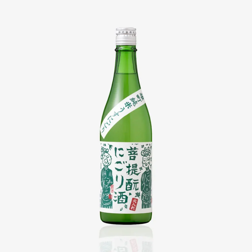 bottle of Gozenshu “Bodaimoto” Nigori sake