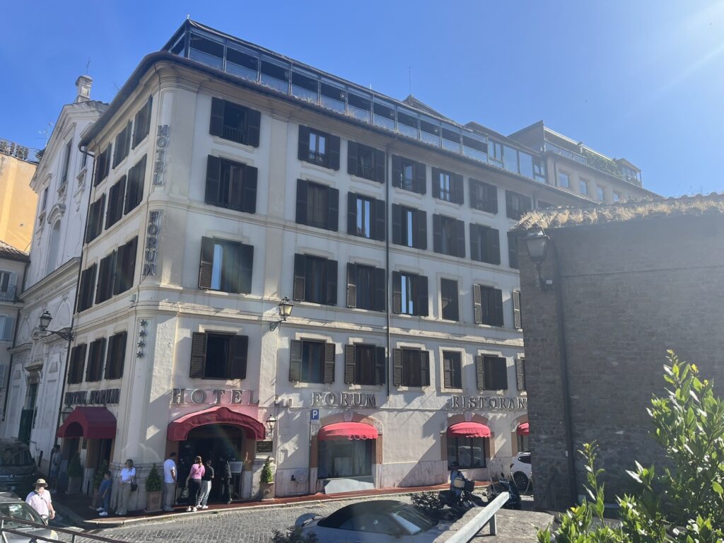 outside view of the Hotel Forum in Rome Italy