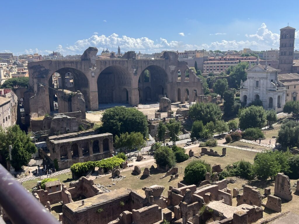 the ruins of the Roman Forum in Rome Italy