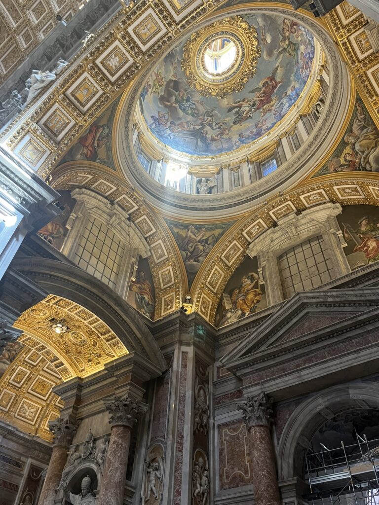 architecture of St. Peter's Basilica in Rome Italy