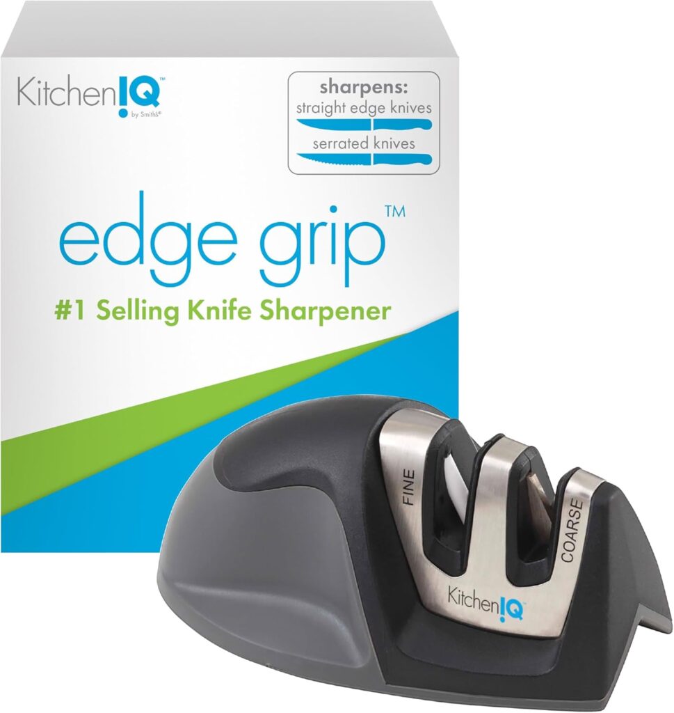 Kitchen IQ brand Edge Grip knife sharpener and box
