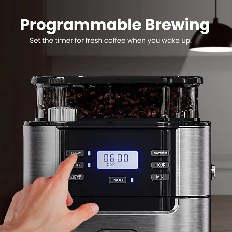 Gevi Grind and Brew Coffee Maker model DCMB0 control panel