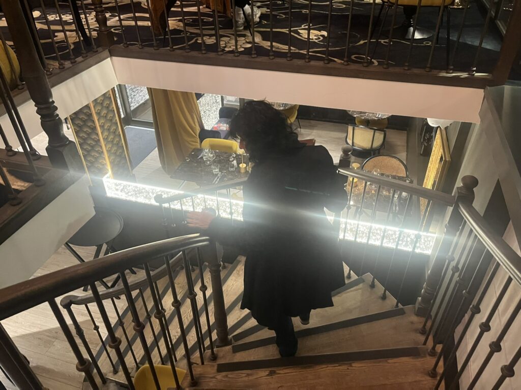 stairway in the 314 restaurant in Dijon France
