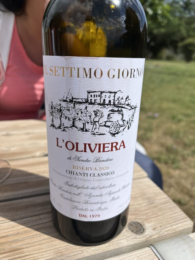 a bottle of L'Oliviera Chianti Classico Riserva