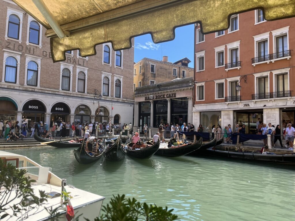 Ventian lagoon with gondolas