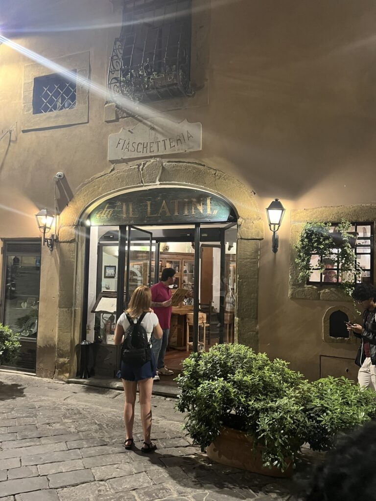 Entrance to Il Latini in Florence Italy