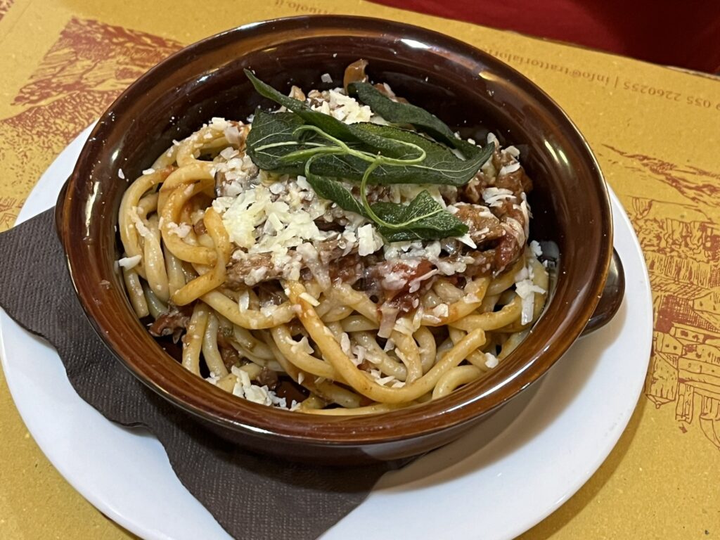 pasta with wild boar ragout
