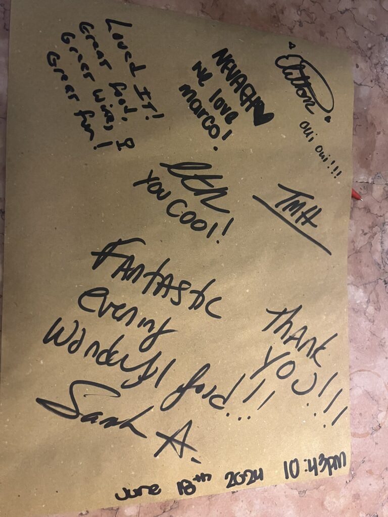 graffiti wall of fame at Osteria Antico Dolo in Venice