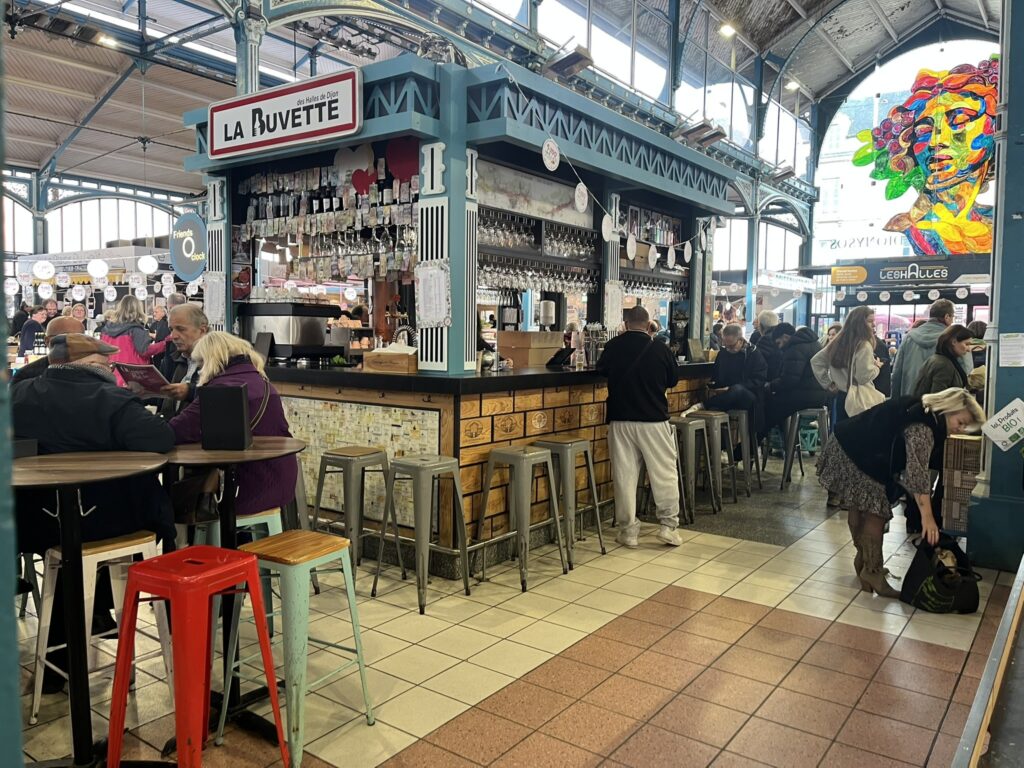 bar in Les Halles market in Dijon France