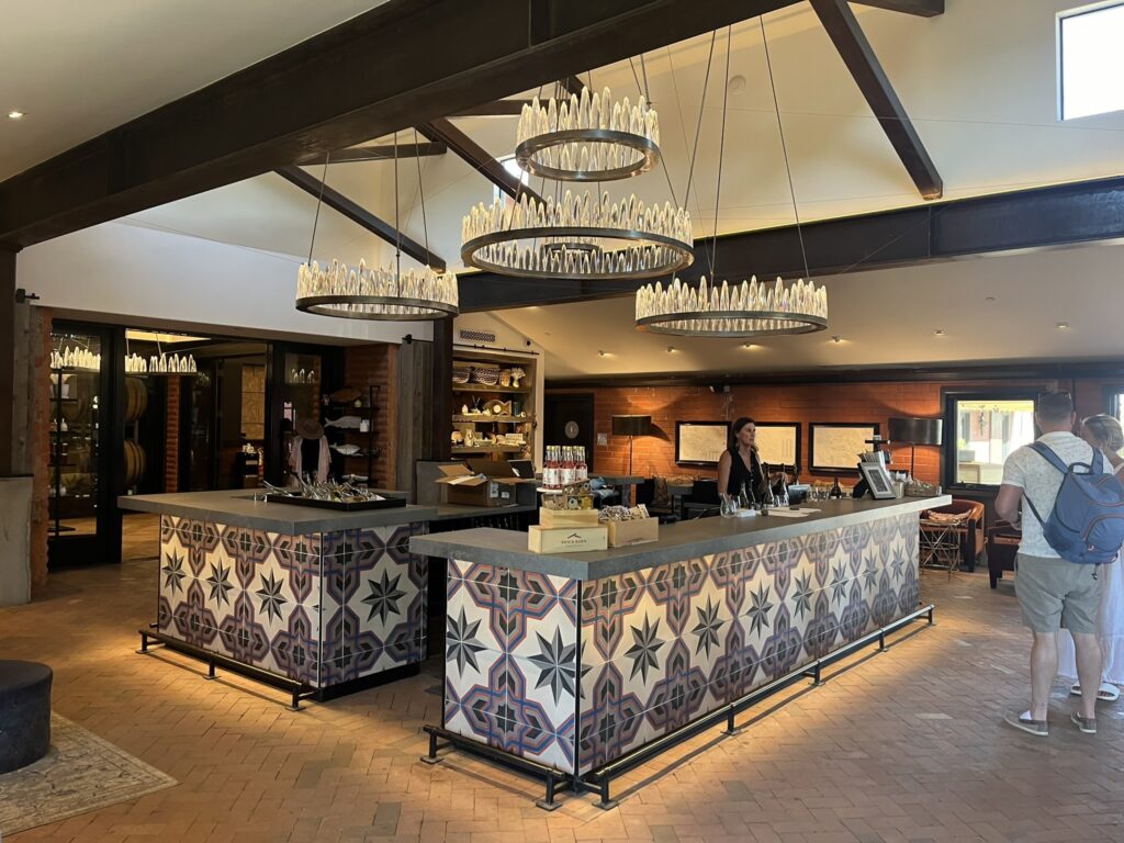 indoor wine tasting area at Brick Barn Wine Estate Santa Barbara California