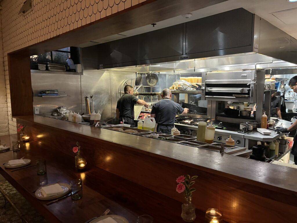 open kitchen at Loquita Santa Barbara California