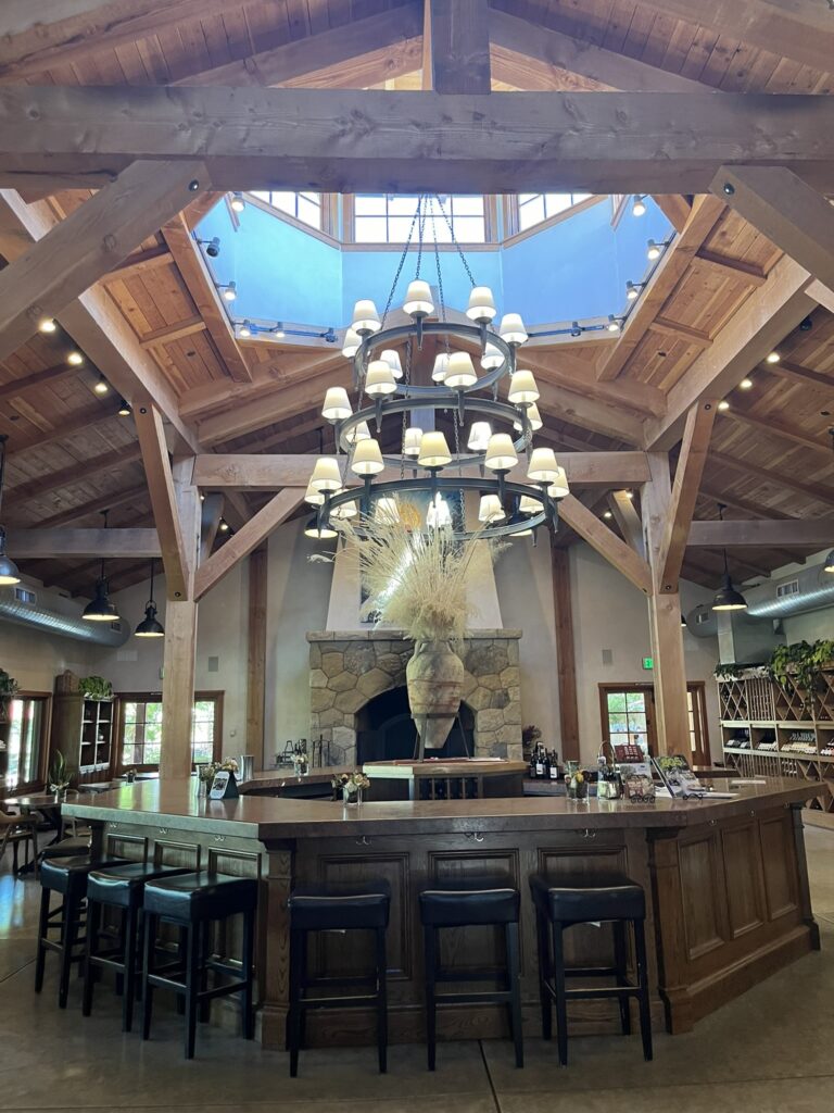 indoor wine tasting area at Roblar Winery Santa Barbara California