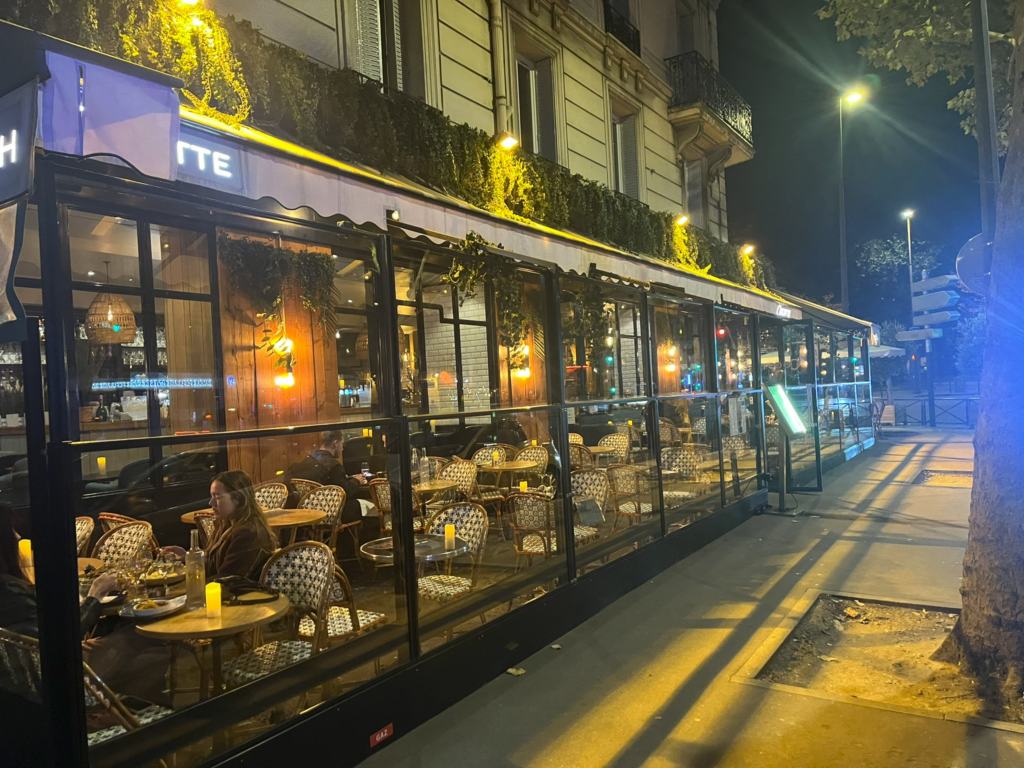 outside dining area of Cocotte restaurant Paris France