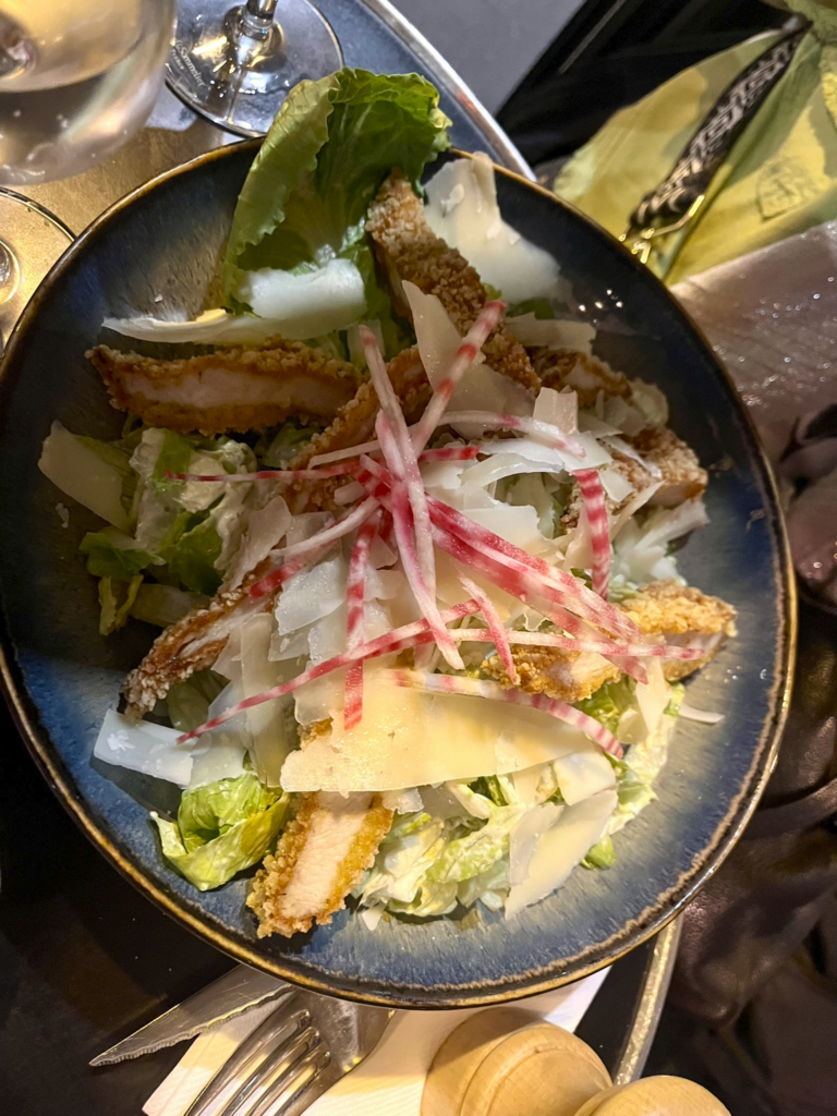 Caesar Salad with crispy chicken at Cocotte restaurant Paris France