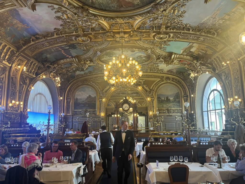 interior of Le Train Bleu restaurant Paris France