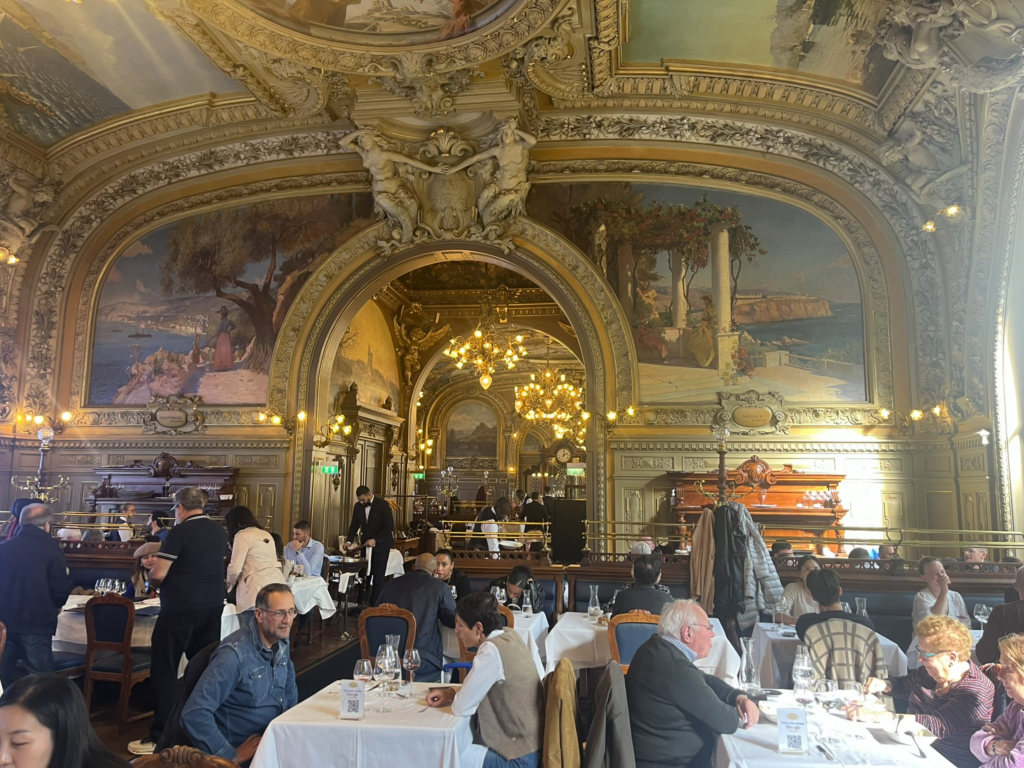 interior of Le Train Bleu restaurant Paris France