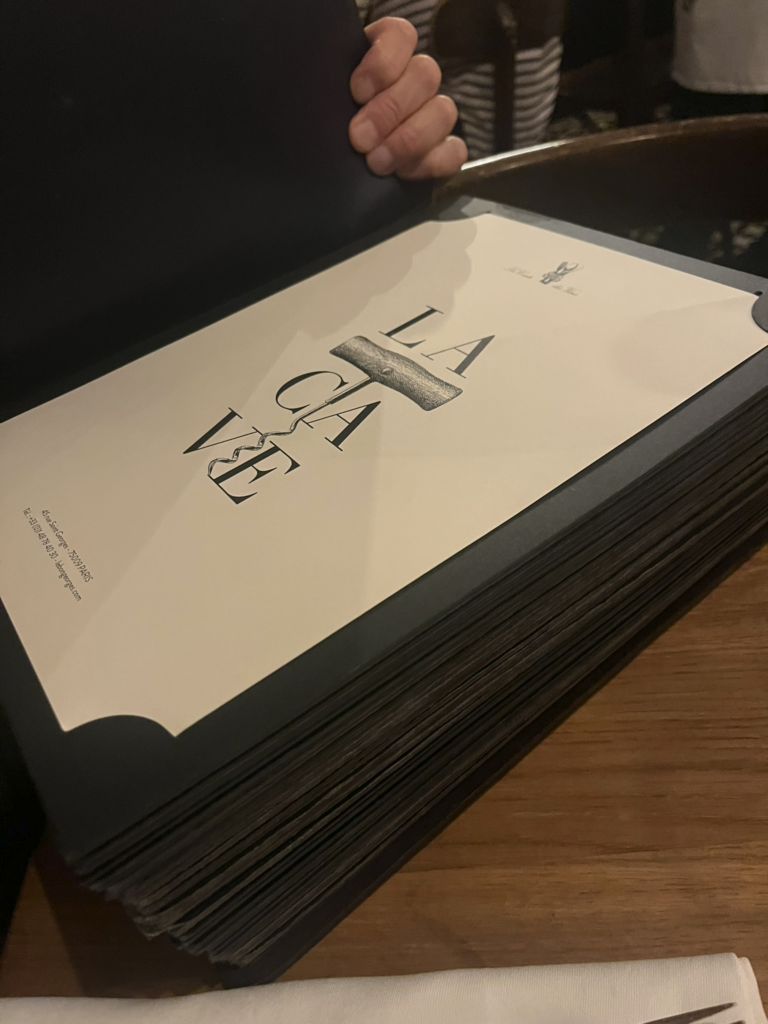 wine list at Le Bon Georges restaurant Paris France