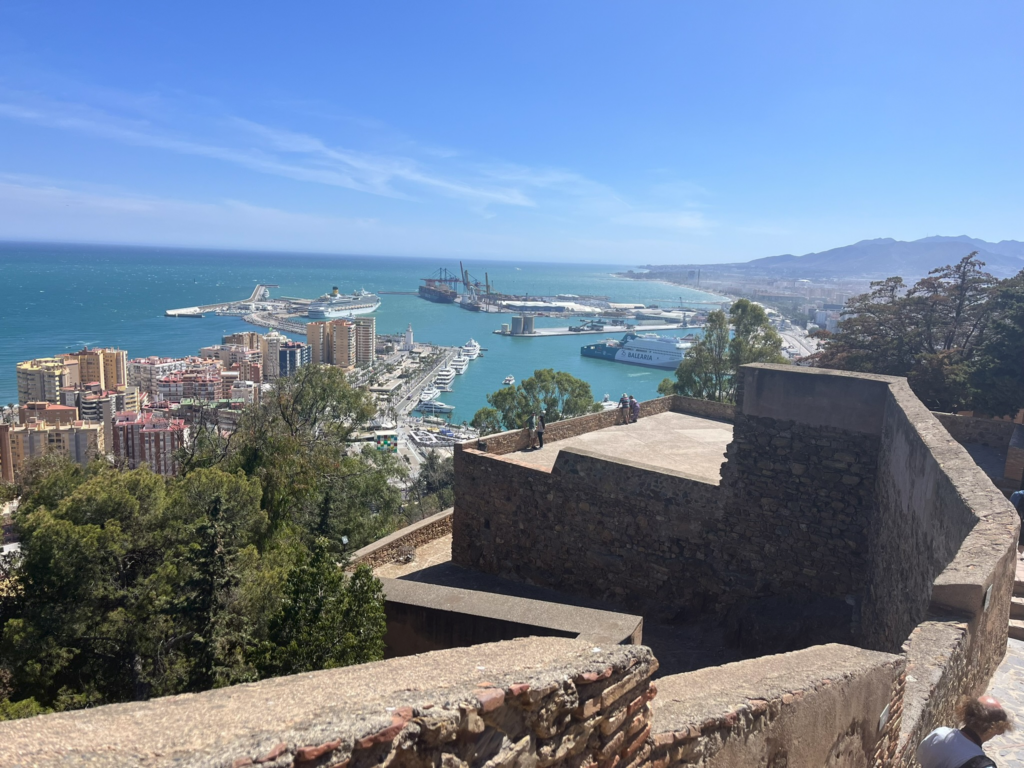 View from Castillo de Gibralfaro in Malaga Spain