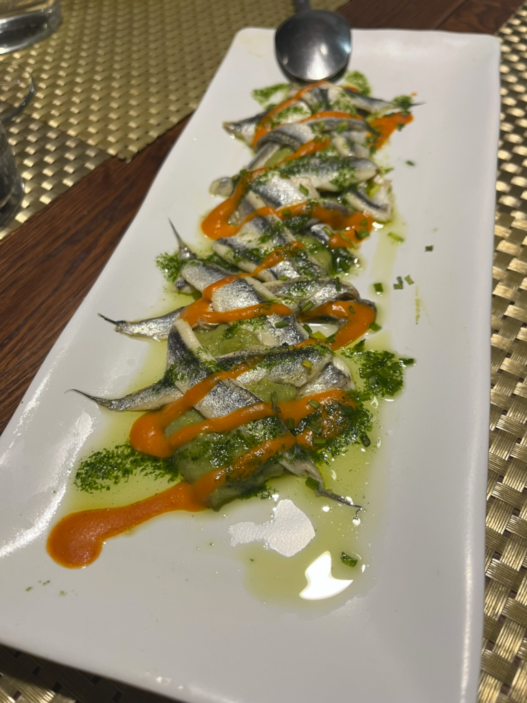 anchovies at El Tapeo de Cervantes restaurant in Malaga Spain