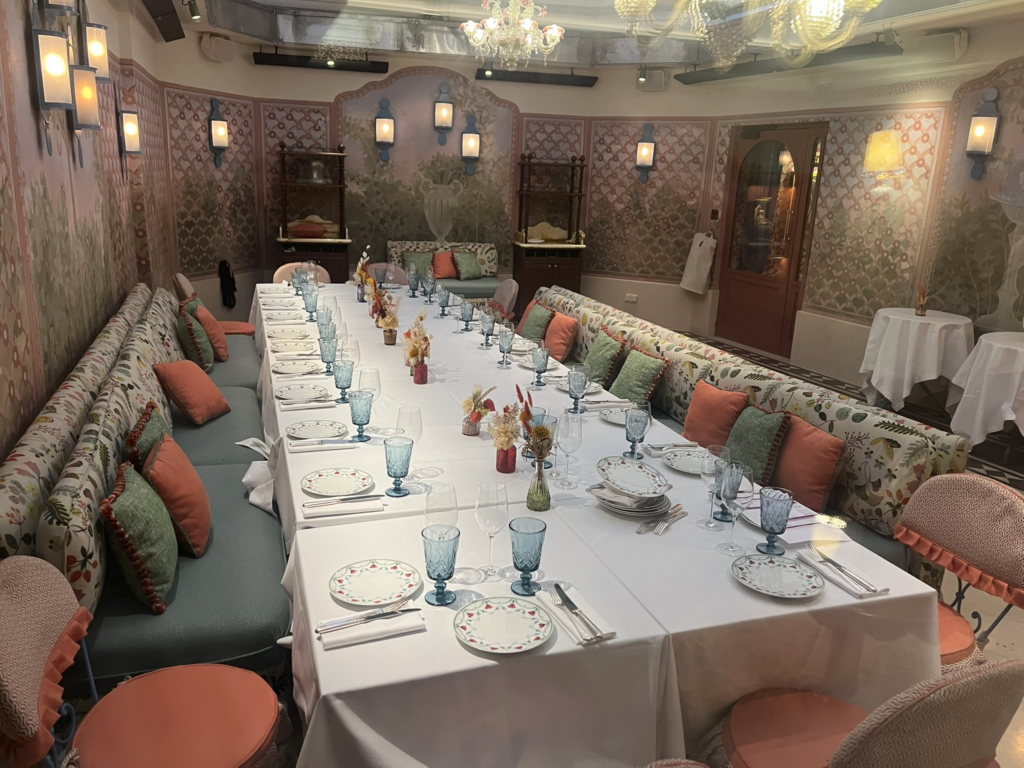 private dining room of the Boubalé restaurant in Paris France