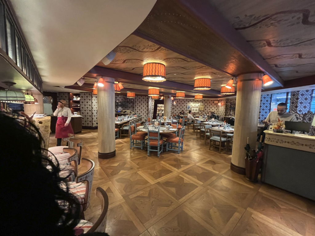 dining room of the Boubalé restaurant in Paris France