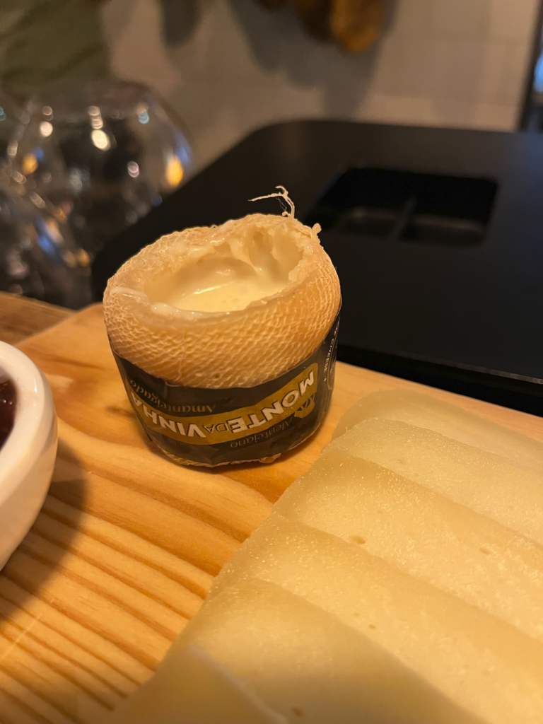 Monte da Vinha cheese at ByTheWine Restaurant in Lisbon Portugal