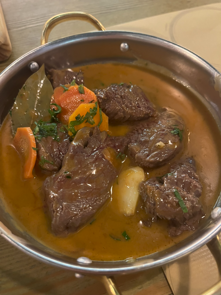 Pica-Pau de Lombelo (Steak bites with with the Massa de Pimentao Sauce at ByTheWine Restaurant in Lisbon Portugal