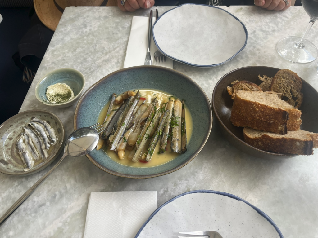 Razor clams at Guelra Restaurante in Lisbon Portugal