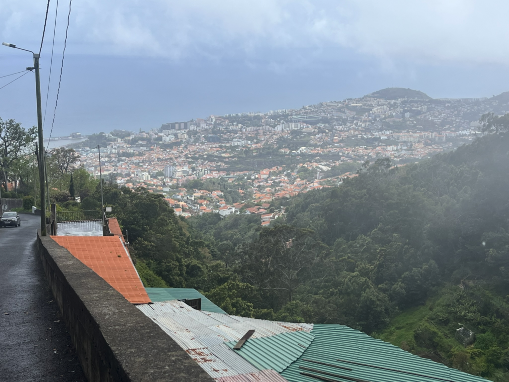 Road from top of the mountain near the Cable car, Funchal Madeira