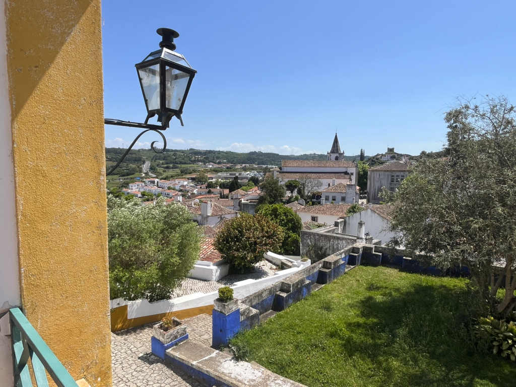 View from balcony at Pousada do Costelo de Obidos Hotel in Obidos Portugal