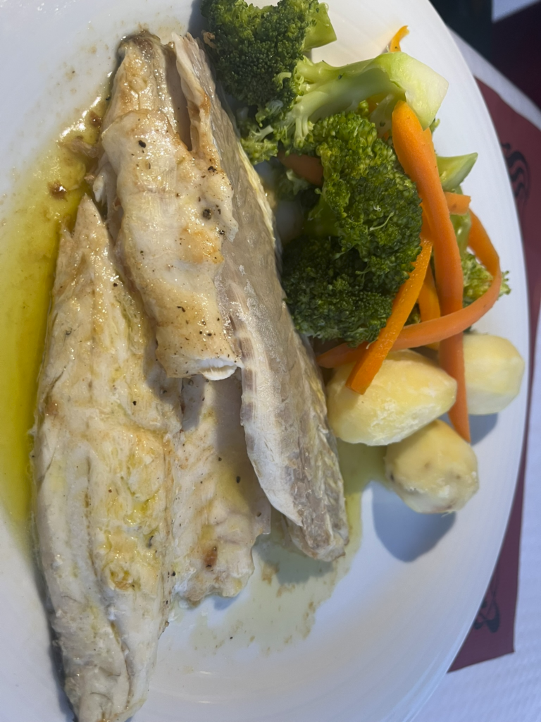 sea bass at Alcaide Restaurant in Obidos Portugal