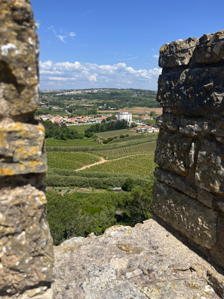 View from castle wall of Obidos Portugal
