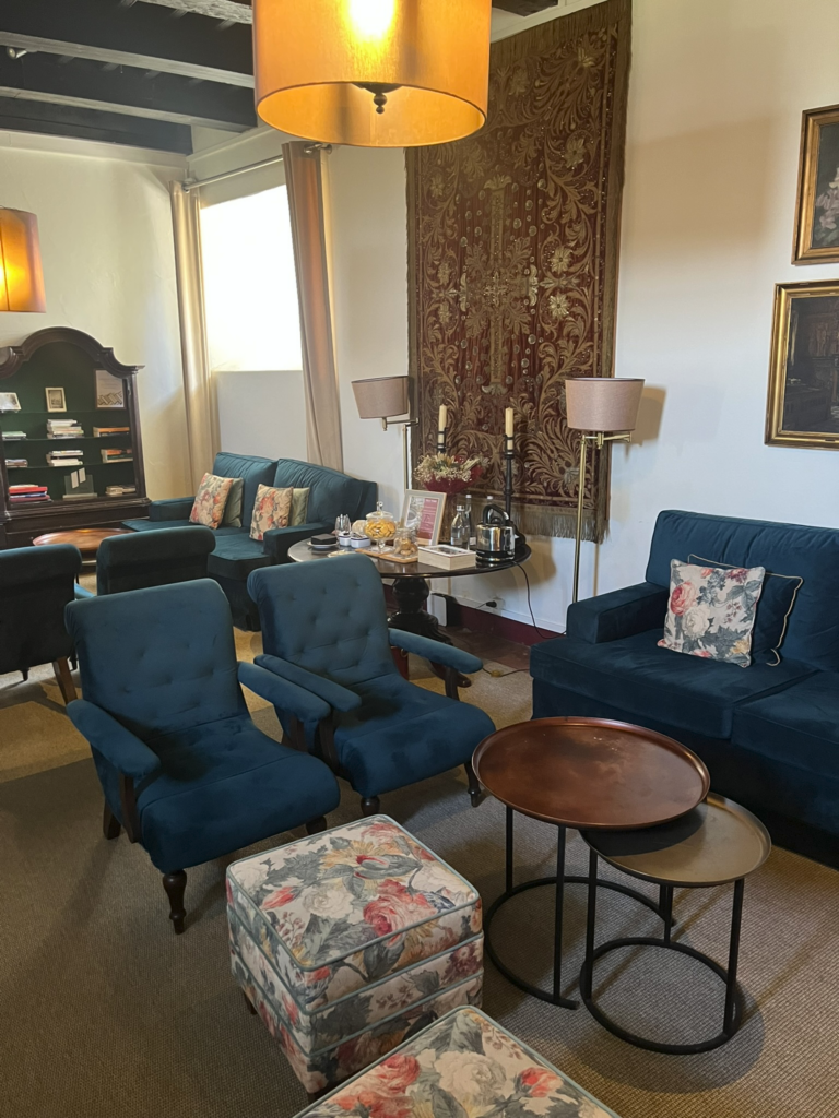 lounge at Pousada do Costelo de Obidos Hotel in Obidos Portugal