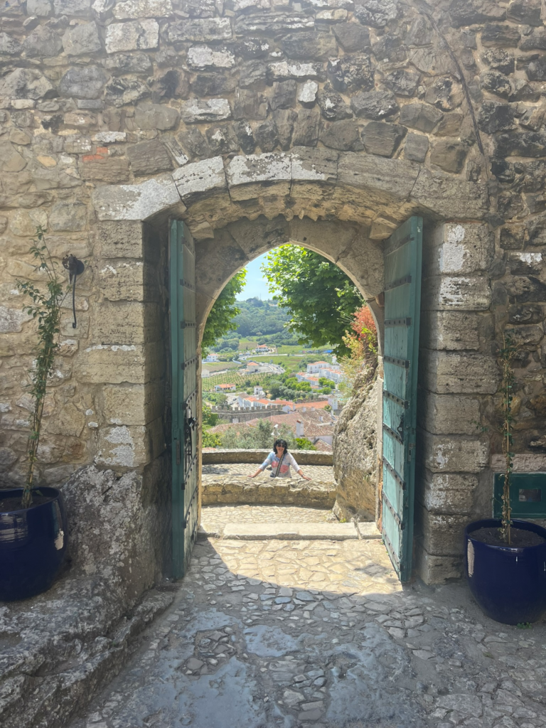 inside the wall of Castelo de Obidos in Obidos Portugal