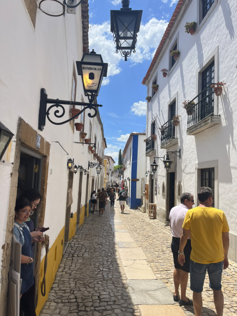 inside the wall of Castelo de Obidos in Obidos Portugal